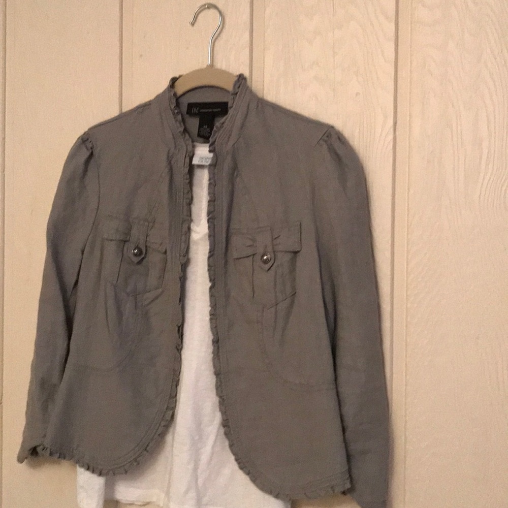 Linen Ruffle trim bolero jacket - Picture 5 of 5